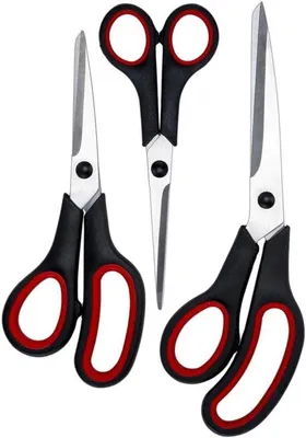 Obrázok produktu pre Sada nožníc z nehrdzavejúcej ocele, 3-dielna, 17–24 cm, pre domácnosť, školu, kanceláriu