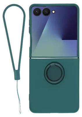 Produktbild von Avizar, Hülle für Galaxy Z Flip8 Soft-Touch mit Halterung-Ring und Handschlaufe, Grün