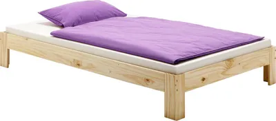 Produktbild von Futonbett Einzelbett THOMAS 90 x 200 cm Kiefer massiv natur lackiert