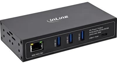Imagen del producto de InLine 35396I, USB 3.2 Gen 1 (3.1 Gen 1) tipo C, USB 3.2 Gen 1 (3.1 Gen 1) tipo A, RJ-45, 5000 Mbit/s, , aluminio, 1 metro