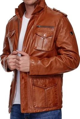 Image de Tazzio Veste pour homme Veste en cuir Trench-coat 19706 Cognac XL