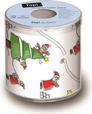 Produktbild von Toilettenpapier Rolle bedruckt Santas so busy - Santa im Stress