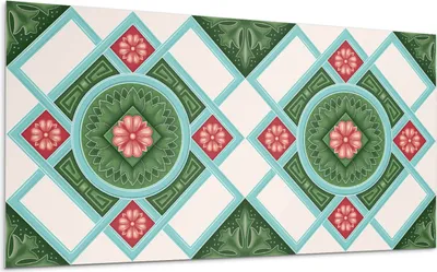 Produktbild von Rautenblumenmuster – Selbstklebende Fliesen – Wandverkleidung – Wandpaneel – PVC Fliesen – Vinylflisen – PCV Flisen – Selbstklebend – Wanddeko – 120 x 60 cm