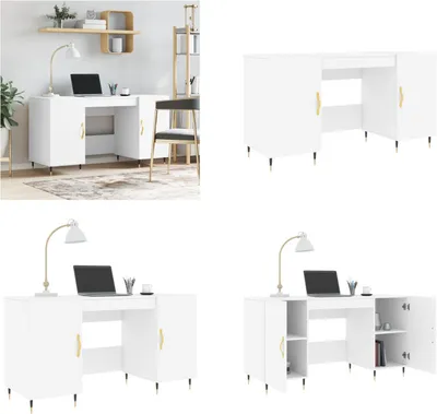 Produktbild von vidaXL Schreibtisch Weiß 140x50x75 cm Holzwerkstoff - Schreibtisch - Schreibtische - Bürotisch - Computertisch