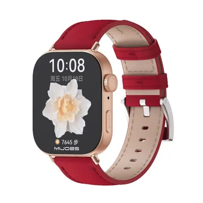 Obrázek produktu pro Kožený řemínek pro chytré hodinky Huawei Watch Fit 5 4 / Fit 5 4 Pro, červená, růžové zlato