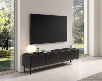 Produktbild von YOURHOUSE24 Lowboard RTV-Schrank Muti 4D 195x51x40 cm (Farbe: Schwarz)