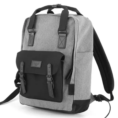 Produktbild von Himawari HM1010 Laptop Rucksack 15,6 Zoll Vintage Grau-Schwarz
