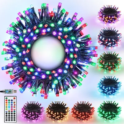 LED Lichterkette 10m 100 RGB USB Fernbedienung Timer