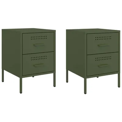 Immagine prodotto di Comodini 2 pz Verde Oliva 36x39x50,5 cm in Acciaio