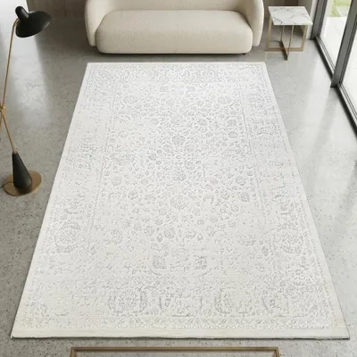 Produktbild von Teppich Creme Ornament Design Vintage Stil für Wohnräume Größe - 80 x 300 cm