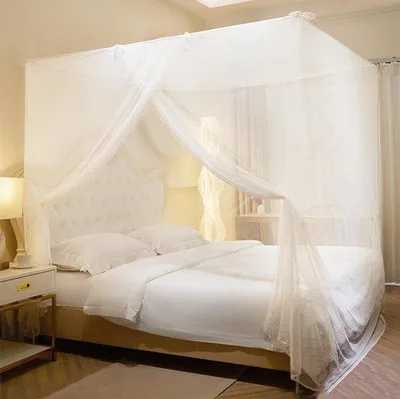 Produktbild von Famanu Fliegengitter für Bett, 200 x 200 x 220 cm, Himmelbett für Einzel- und Doppelbetten
