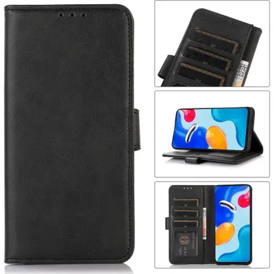 Produktbild von Mobigear Wallet Schutzhülle für iPhone 15 Plus – Klapphülle mit Geldbörsenfunktion – Schwarz