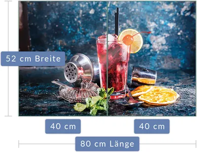 Produktbild von Herdabdeckplatte Abdeckung Glaskeramikfeld Abdeckplatte 2-Teilig 80x52 Blau Schutz
