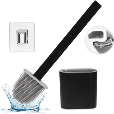 Immagine prodotto di Scopino da bagno in silicone flessibile, nero