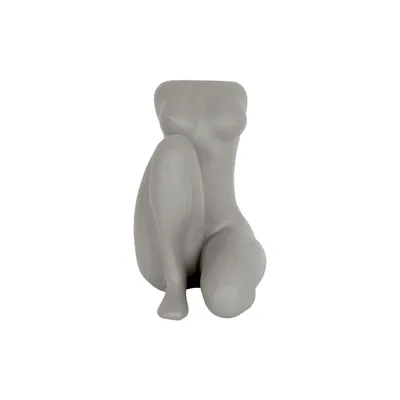 Produktbild von Present Time - Blumentopf Sitting Lady - Warm Grey - 22x28x37cm