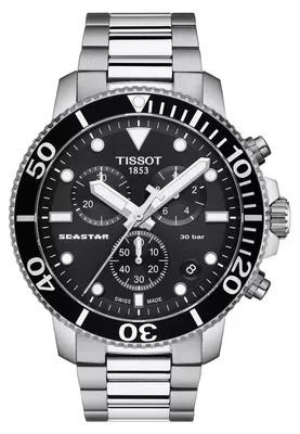 Immagine prodotto di Orologio Tissot Seastar 1000 45,5 mm con quarzo svizzero, quadrante nero e impermeabilit fino a 300 m