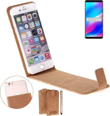 Produktbild von K-S-Trade Handyhülle kompatibel mit Blackview Max 1 Kork Hülle Flipstyle Case Schutzhülle Kork Case Hülle Flip cover Klapphülle Klapp, braun 1x