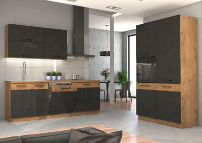 Produktbild von Küche VIGO Matera Grau Lancelot 220 + 120 cm Küchenzeile Küchenblock Einbauküche