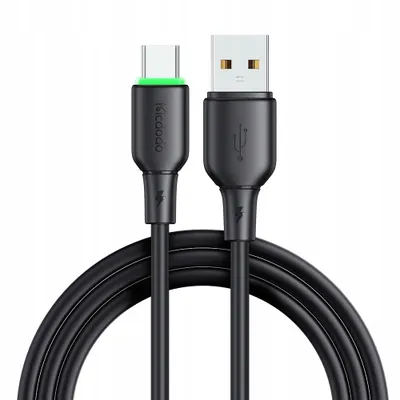 Produktbild von MCDODO USB-C Schnelles Ladekabel für Samsung und Xiaomi, Typ C, 6A 100W, 1m, LED, Schwarz