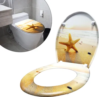 Obrázek produktu pro LARS360 Duroplast hvězdice WC prkénko WC prkénko WC BRILLE kryt koupelna MDF měkké zavírání WC prkénko