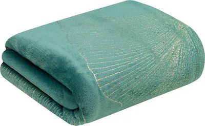 Produktbild von Kuschelige Decke Elegante Wohndecke Sofadecke Überwurf Muster GINKO1 150X200 türkis