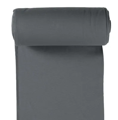 10m Rolle Bündchenstoff Uni 35/70cm dunkelgrau