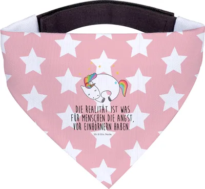 Produktbild von Mr. & Mrs. Panda Halstuch Hund Einhorn Nacht - Rot Pastell - Geschenk, Traum, Ruhe, Unicorn, Tuch, Hundehalstuch, Hunde, Einhörner, Bandana für, Menschen
