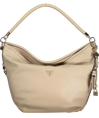Produktbild von Beige Damenhandtasche mit verstellbarem Riemen und Schlüsselanhänger