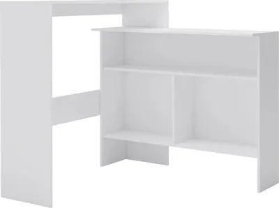 Obrázok produktu pre vidaXL Barový stôl s 2 doskami biely 130x40x120 cm