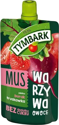 Immagine prodotto di Mousse di mele con barbabietola e fragole Tymbark 100 g