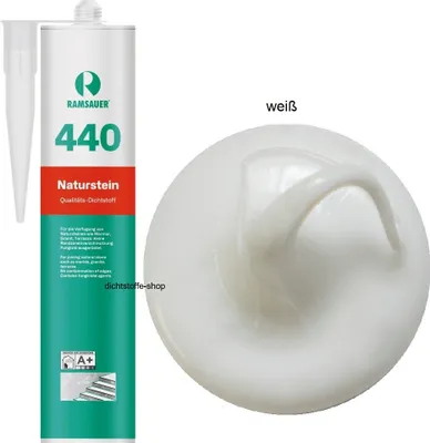 Zdjęcie produktu dla Ramsauer 440 Kamień naturalny 1K uszczelniacz silikonowy 310ml wkład biały