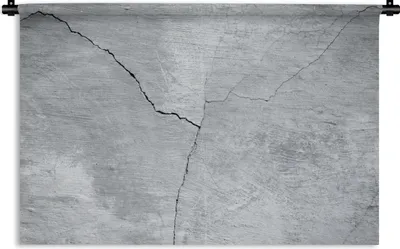 Produktbild von MuchoWow® Wandteppich Wandbehang Beton - Riss - Grau 90x60 cm Tapisserie Dekoration Wandtuch - Wandskulpturen - Bildteppich
