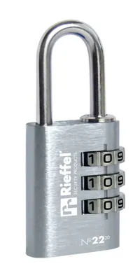 Produktbild von Rieffel Vorhängeschloss Aluminium Zahlencode silber  20mm