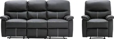 Produktbild von CANBY 3+1-Sitzer Sofa und Sessel mit Relaxfunktion in schwarzem