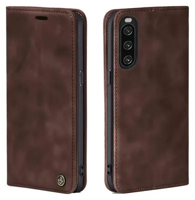 Produktbild von Handy Hülle für Sony Xperia 10 IV Klapphülle Bookcase Flip Cover Handy Tasche Etui Farbe: Dunkelbraun