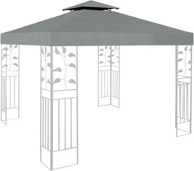 Obrázok produktu pre Vodotesná strecha pavilónu - ochranný kryt a náhradný diel - 1 kus - sivá - 3 x 3 m