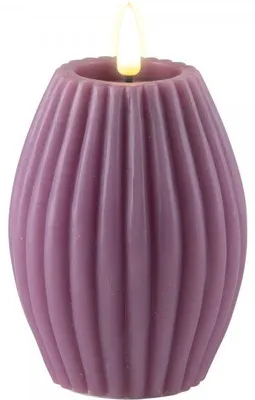 Produktbild von Deluxe Homeart Gerillte Kerze Stearin Lila (7,5x10cm)