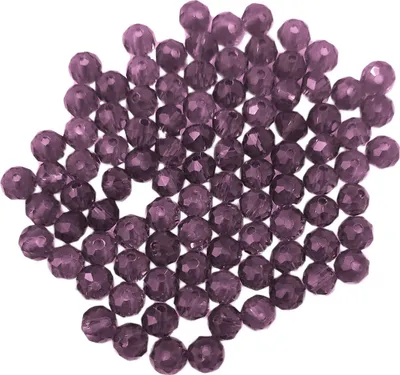 Image de Perles de verre - à facettes - 140 pièces - 4 mm - Violet