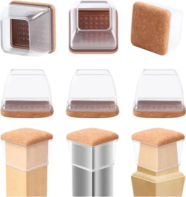 Produktbild von RCHYFEED Stuhlbeinkappen, 35-45mm, Filz, 24 STK, Silikon, 2 Zoll, kratzfest, schont Böden, ideal für Stühle und Tische.
