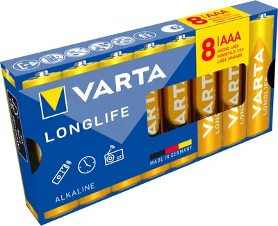 Obrázok produktu pre Varta 4103101478, Batéria na jedno použitie, AAA, Alkalický, 1,5 V, 8 kusov, 85 mm