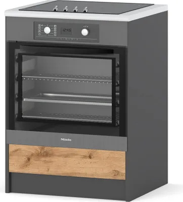 Zdjęcie produktu dla Szafka Kuchenna Stojąca Z Blatem Modułowa Piekarnik Bella 60Cm Szary Wotan