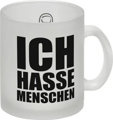 Produktbild von Ich hasse Menschen Glas Tasse