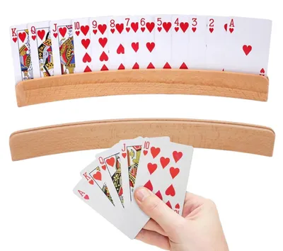 Productafbeelding van Speelkaarthouder van Hout voor Poker en Spellen