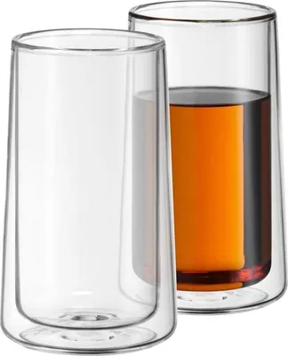 Produktbild von Borosilicatglas Doppelwandbecher wärmeisolierend für Kaffee und Latte Macchiato