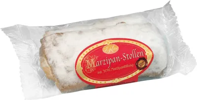 Zdjęcie produktu dla KuchenMeister Mini Marzipan Stollen z nadzieniem marcepanowym 80g 16 pack