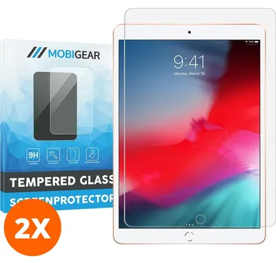 Produktbild von Mobigear iPad Pro 10,5 Zoll (2017) Schutzglas – Gehärtetes Glas, Displayschutz – Kompatibel mit Hüllen (2er-Pack)