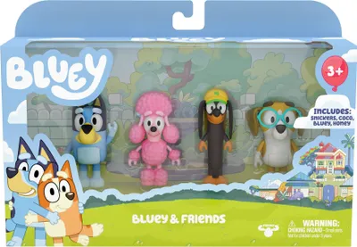 Immagine prodotto di Set di figure Bluey Friends - 4 personaggi unici con cui giocare ed esplorare avventure! Perfetto per i piccoli fan di Bluey!