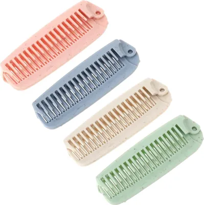 Produktbild von 4er Pack Faltbare Mini Haarbürste Reisekamm für Frauen