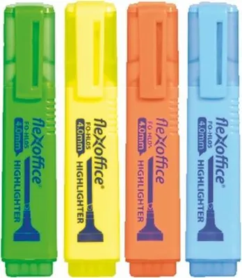 Produktbild von Textmarker „HL05“, 4 Farben, 1–4,0 mm, FLEXOFFICE