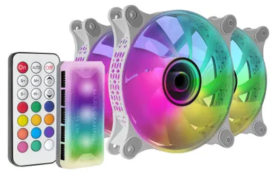 Produktbild von Mars Gaming MF3DKITW, Ventilator, 12 cm, 1100 RPM, Weiß